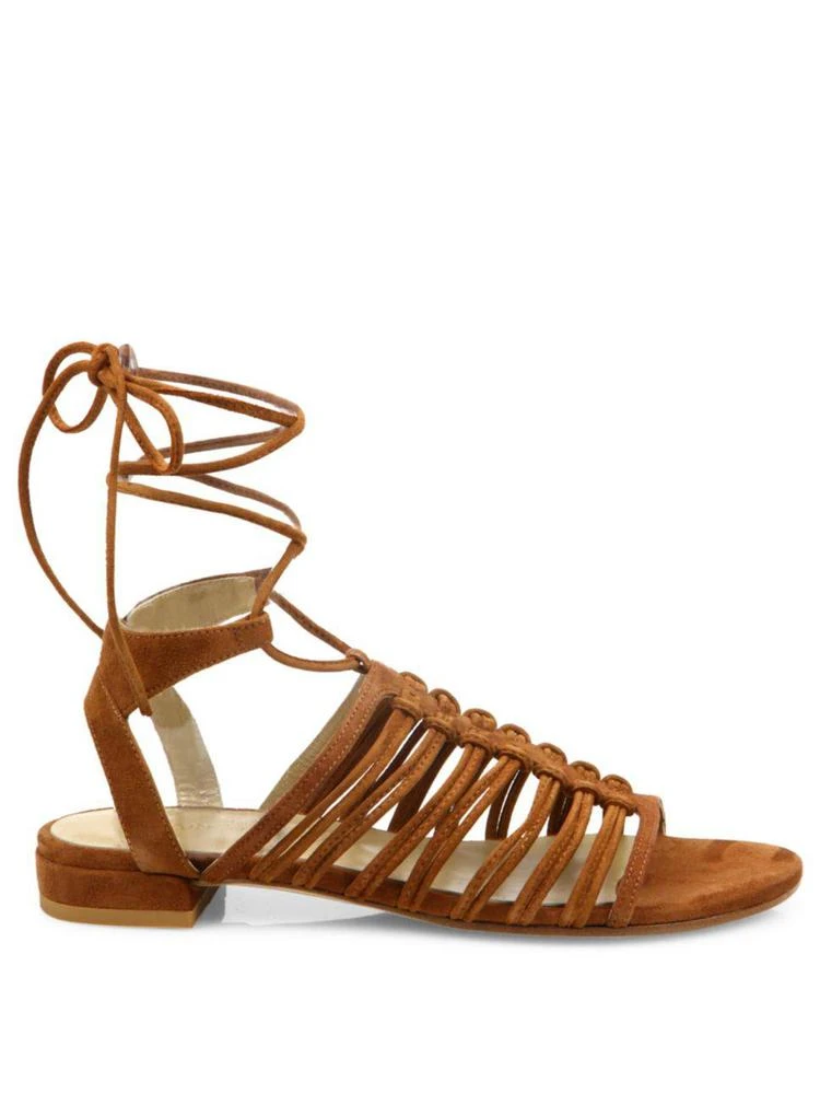 商品Stuart Weitzman|Stuart Weitzman - Knotagain Suede Lace-Up Sandals,价格¥1275,第5张图片详细描述