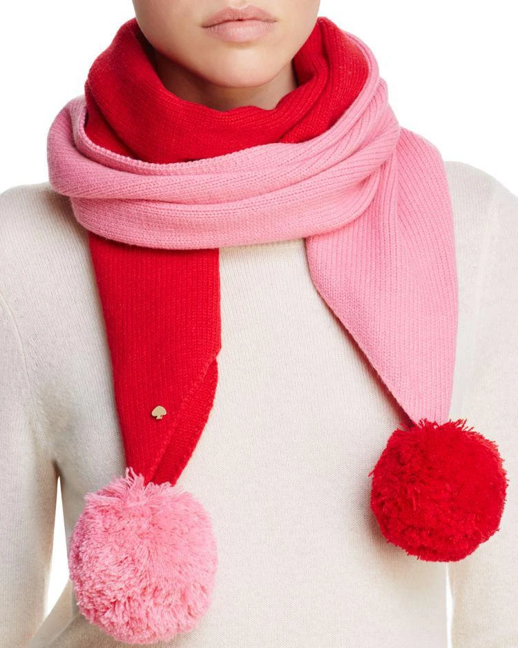 商品Kate Spade|Color-Blocked Pom-Pom Muffler Scarf,价格¥584,第1张图片