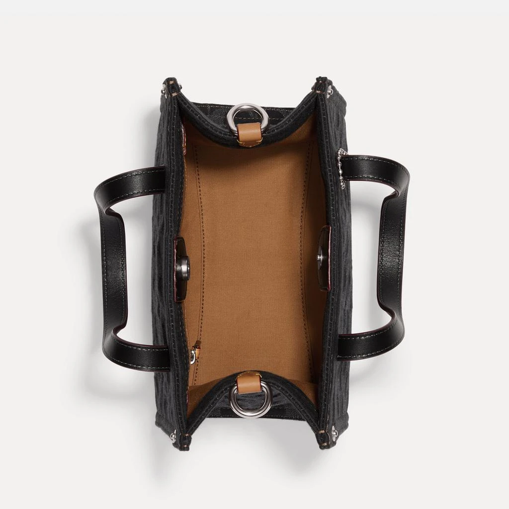 商品Coach|Coach Field Tote 22 Leather and Jacquard-Blend Bag,价格¥1750,第3张图片详细描述