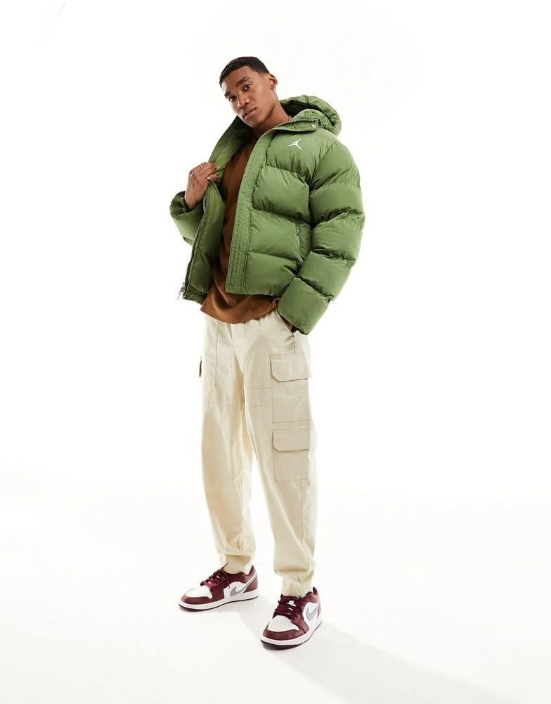 商品Jordan|Jordan Flight Essentials hooded puffer coat in olive green,价格¥1399,第1张图片