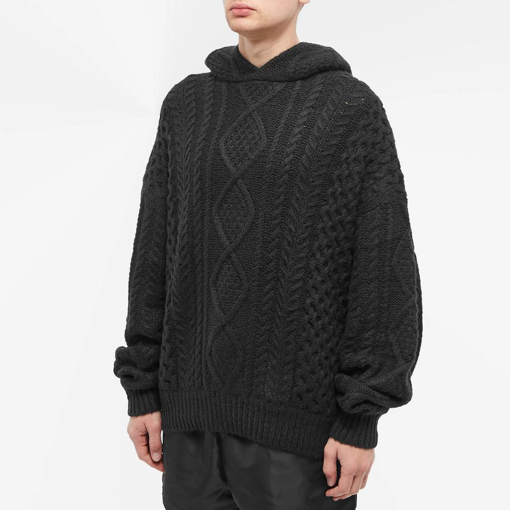 商品Essentials|Fear of God ESSENTIALS Core 23 Cable Knit Hoodie - Black,价格¥1683,第2张图片详细描述