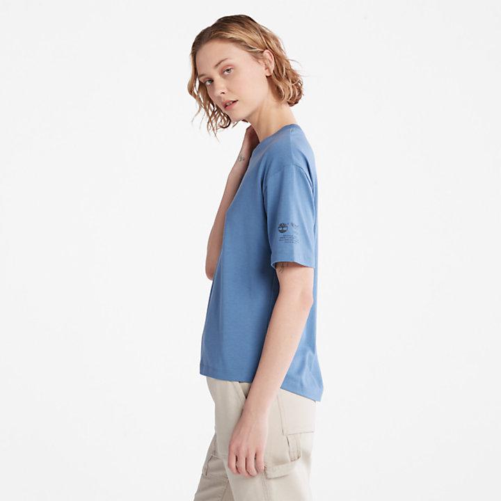 T-Shirt with Tencel™ x Refibra™ Technology for Women in Blue商品第4张图片规格展示