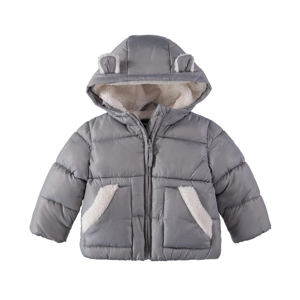 商品S Rothschild & CO|Rothschild Baby Boys Sherpa Lined Animal Hooded Puffer Jacket,价格¥139,第1张图片