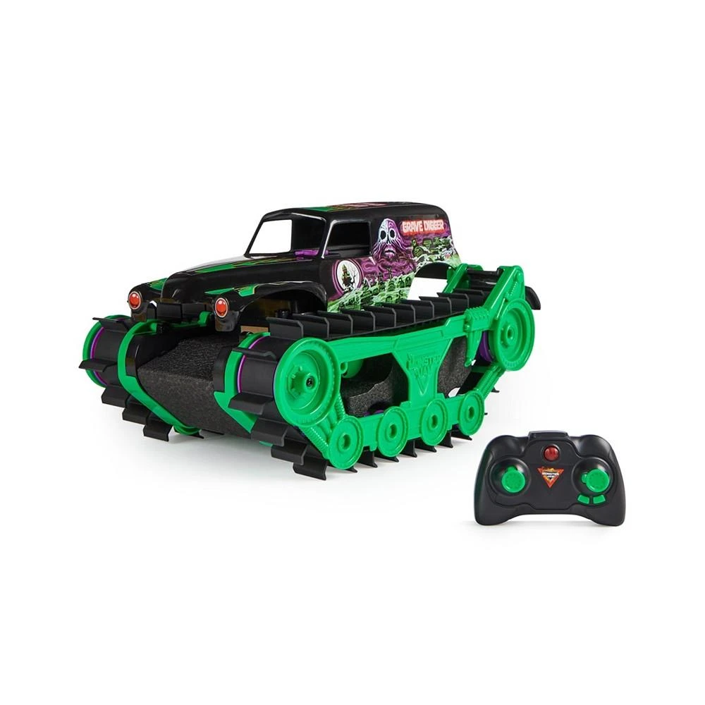 商品Monster Jam|Grave Digger Trax All-Terrain Remote Control Outdoor Vehicle, 1-15 Scale, Kids Toys for Boys and Girls Ages 4 and Up,价格¥484,第1张图片