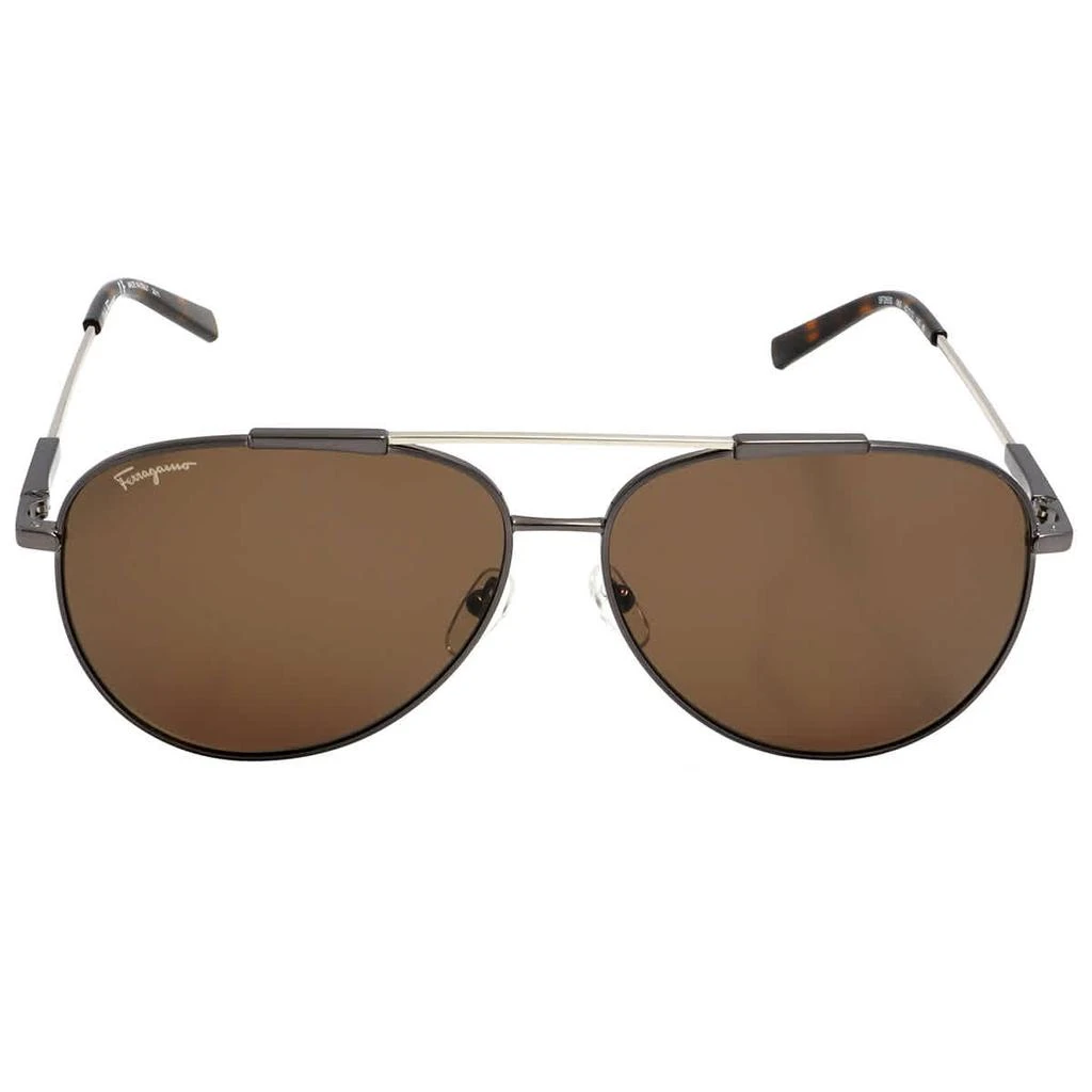 商品Salvatore Ferragamo|Salvatore Ferragamo Brown Pilot Unisex Sunglasses SF265S 068 62,价格¥449,第2张图片详细描述