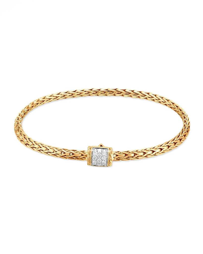 商品John Hardy|Classic 18k Mini Pave Diamond-Clasp Bracelet,价格¥22781,第1张图片