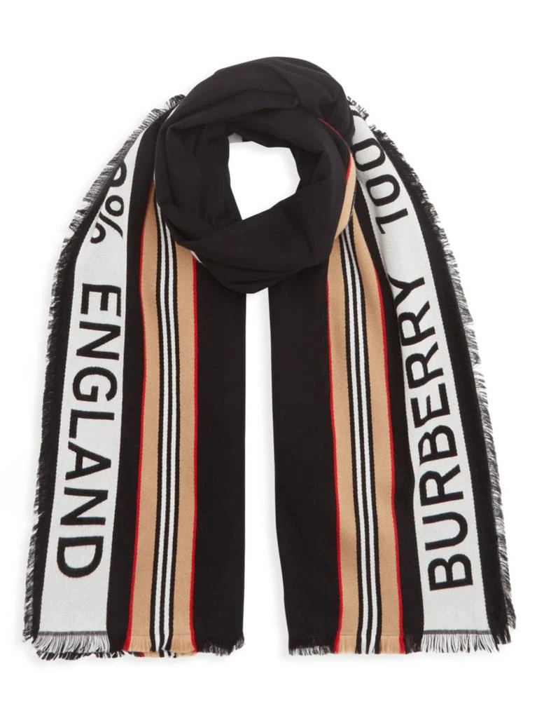 商品Burberry|England Ribbon Logo Woven Scarf,价格¥2346,第1张图片
