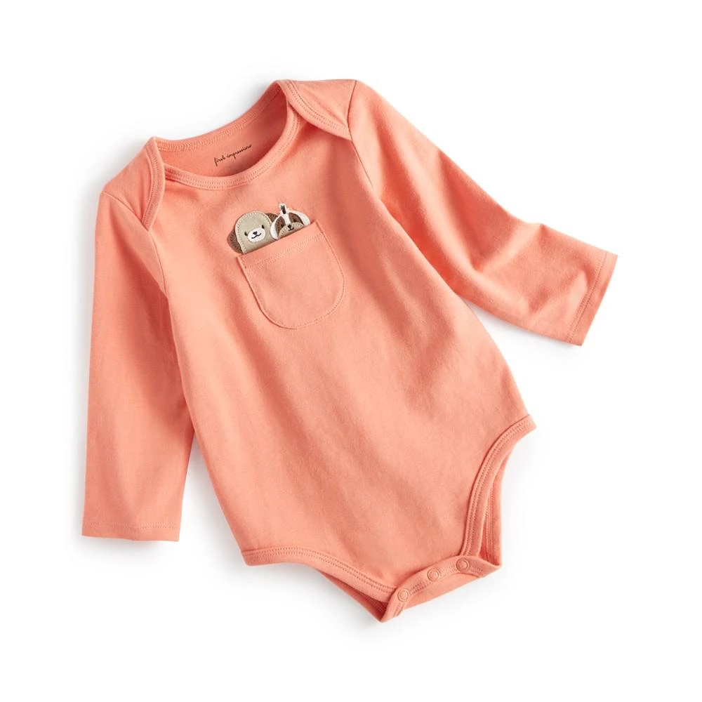 商品First Impressions|Baby Girls Dog Pocket Bodysuit, Created for Macy's,价格¥53,第1张图片