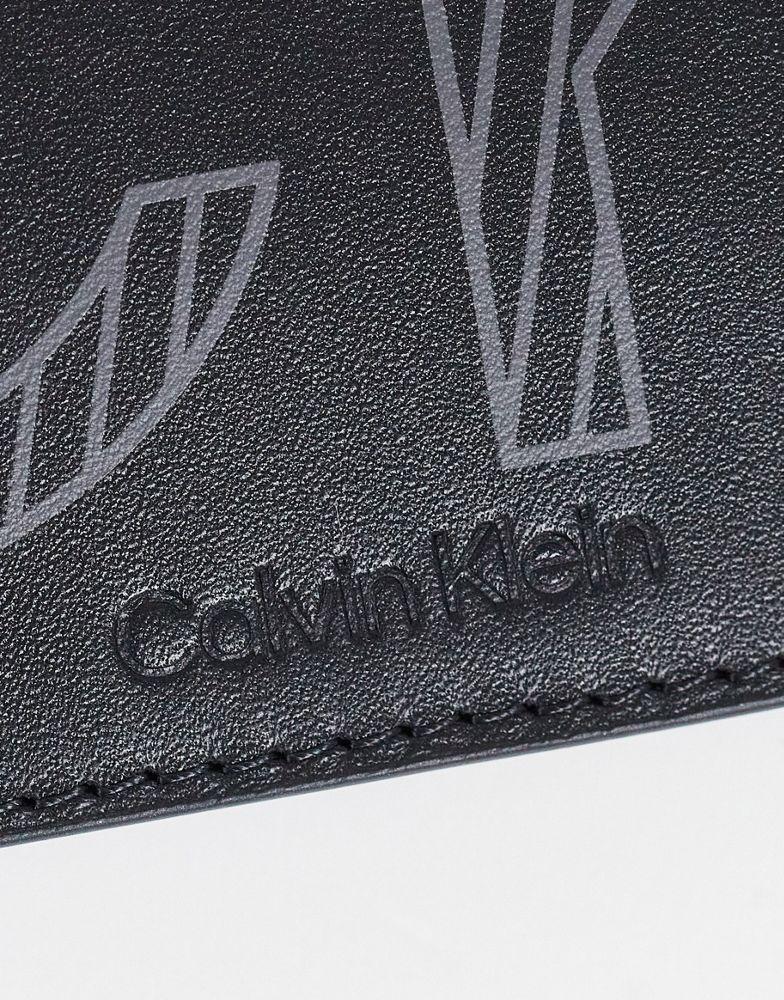 Calvin Klein large icon logo wallet in black商品第4张图片规格展示