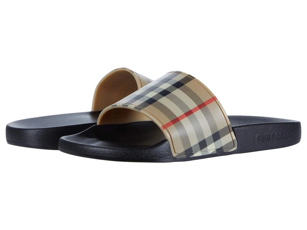 商品Burberry|Mini Furley Check Slide (Toddler/Little Kid),价格¥862,第1张图片