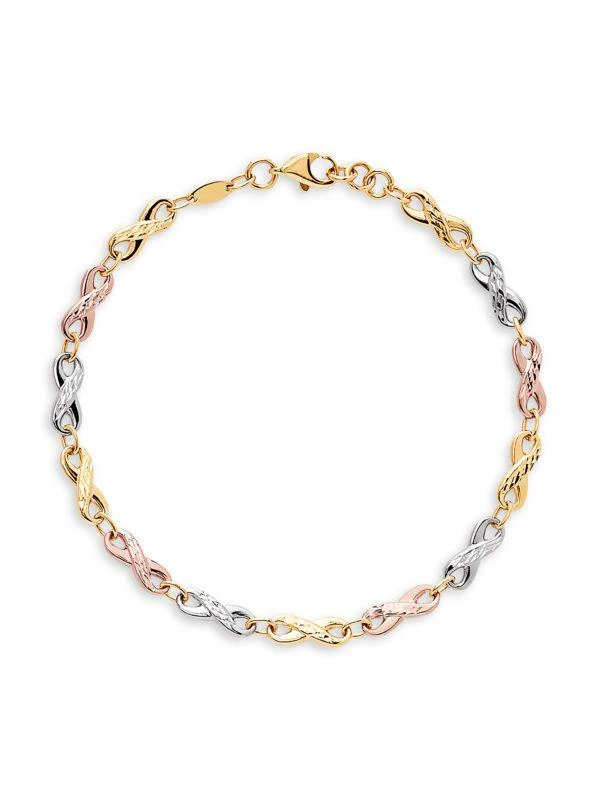商品Saks Fifth Avenue|14K Tri-Tone Gold Infinity Stampato Bracelet,价格¥3669,第1张图片