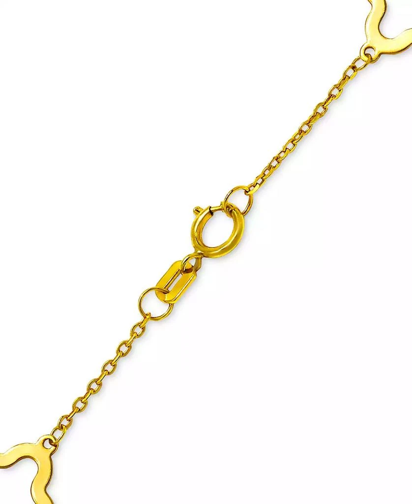 商品Macy's|Solid & Silhouette Alternating Clover Station Link Bracelet in 14k Gold,价格¥2005,第4张图片详细描述