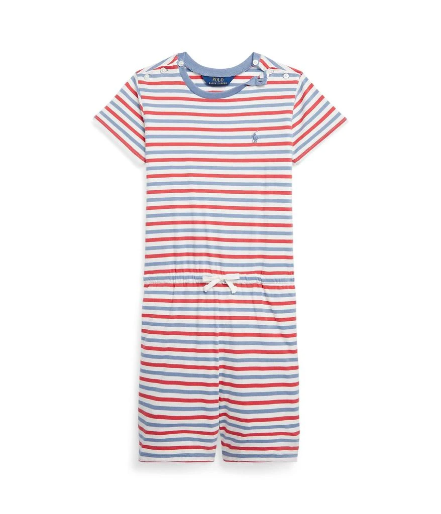 商品Ralph Lauren|Striped Cotton Jersey Romper (Big Kids),价格¥89,第1张图片