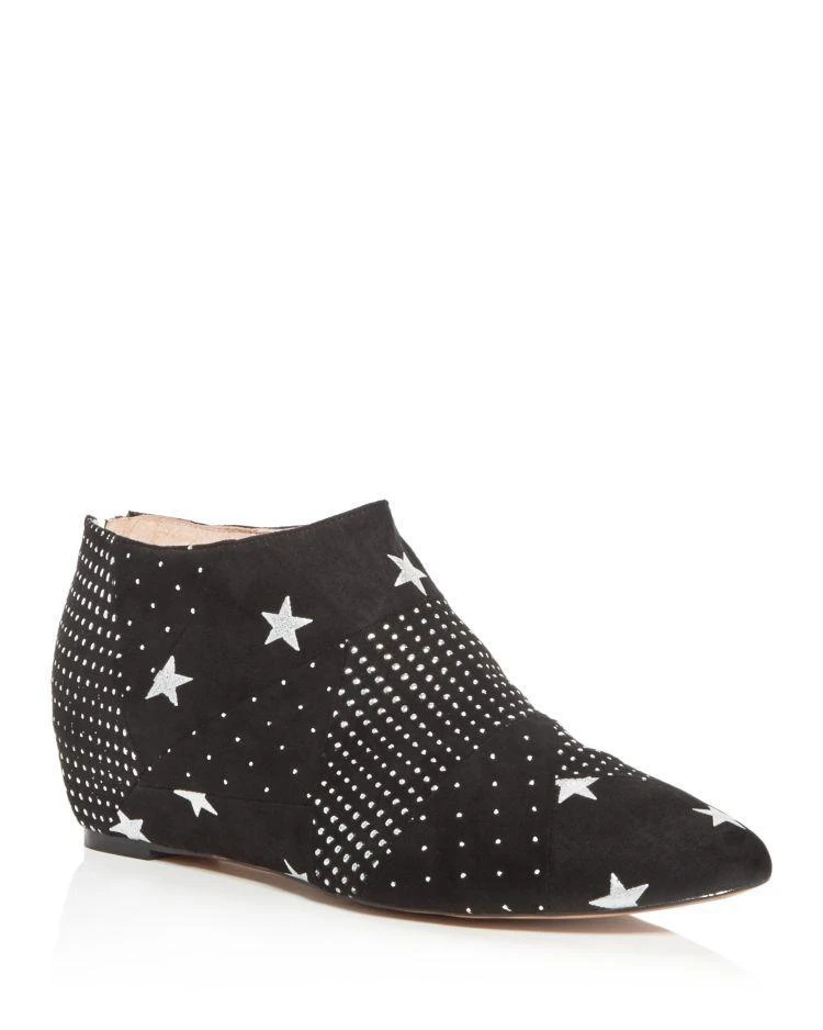 商品Avec Les Filles|Avec Les Filles Women's Beatrice Embellished Faux Suede Hidden Wedge Booties,价格¥836,第1张图片