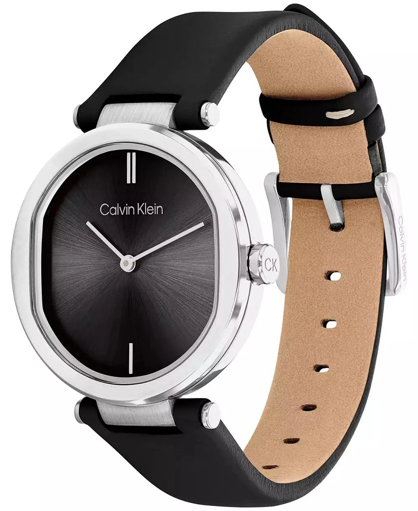 商品Calvin Klein|Women's 2-Hand Black Leather Strap Watch 36mm,价格¥973,第2张图片详细描述