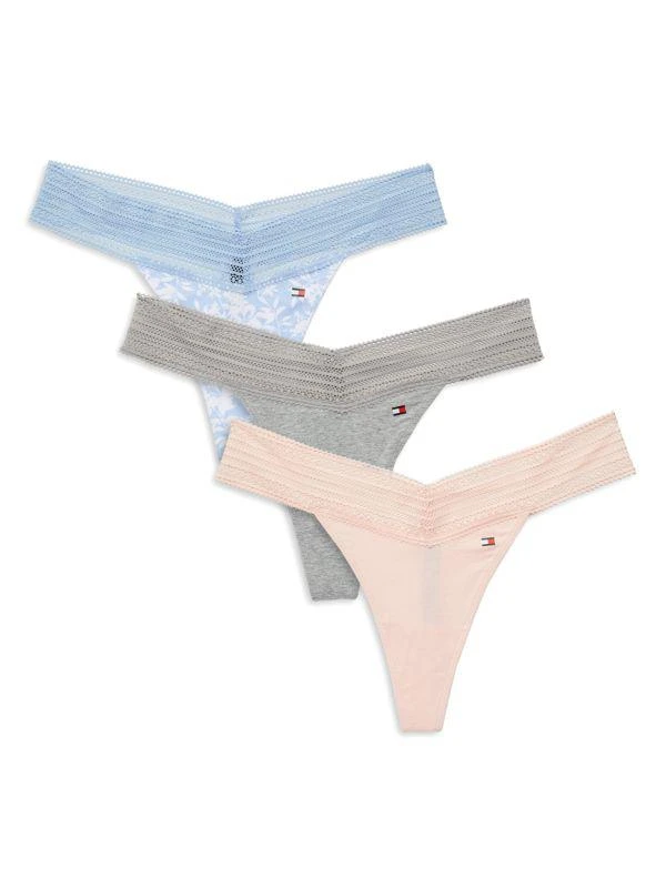 商品Tommy Hilfiger|3-Pack Lace-Waist Thongs,价格¥119,第1张图片