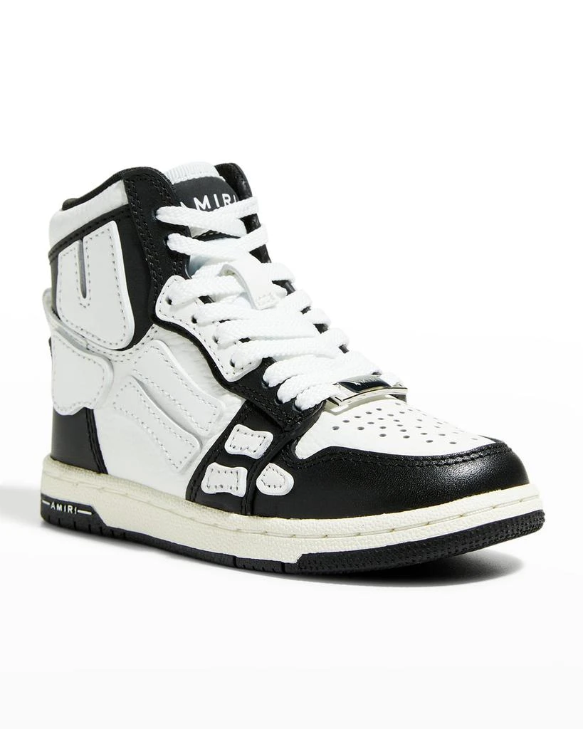 商品AMIRI|Kid's Skel Bicolor Leather High-Top Sneakers, Size Toddlers/Kids,价格¥2300,第2张图片详细描述