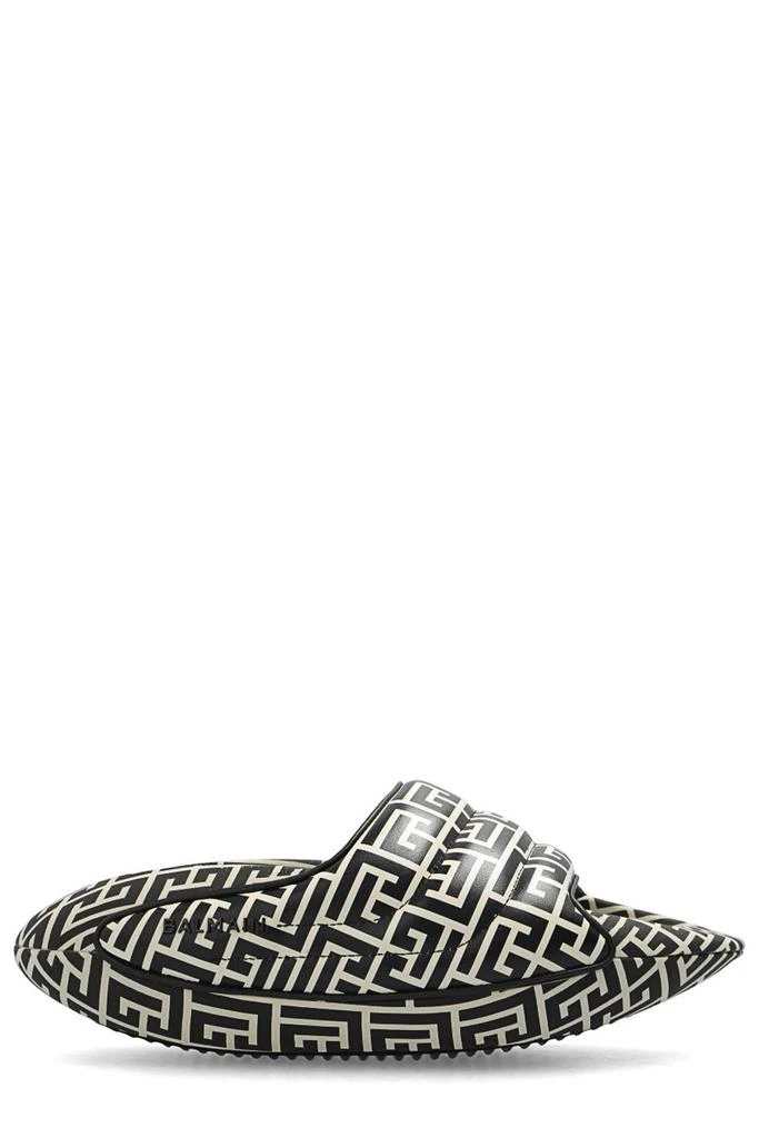 商品Balmain|Balmain Monogram-Patterned Slip-On Chunky Slides,价格¥2151,第1张图片