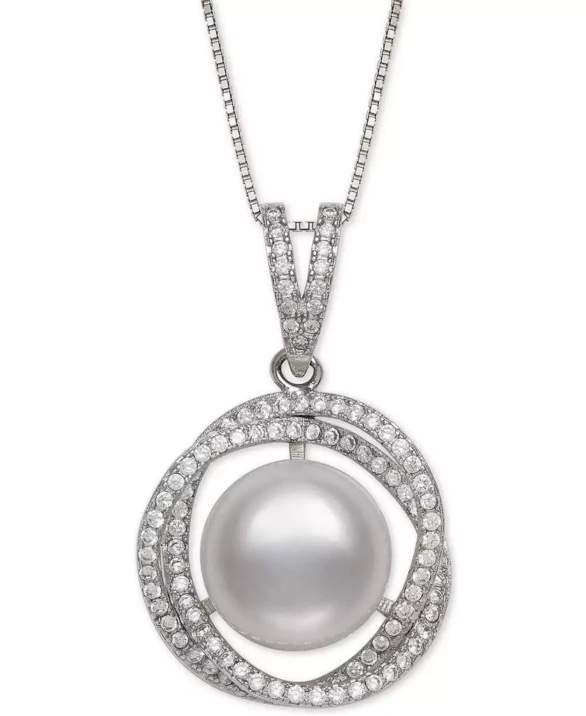 商品Belle de Mer|Cultured Freshwater Pearl (11mm) & Cubic Zirconia 18" Pendant Necklace in Sterling Silver,价格¥1514,第1张图片