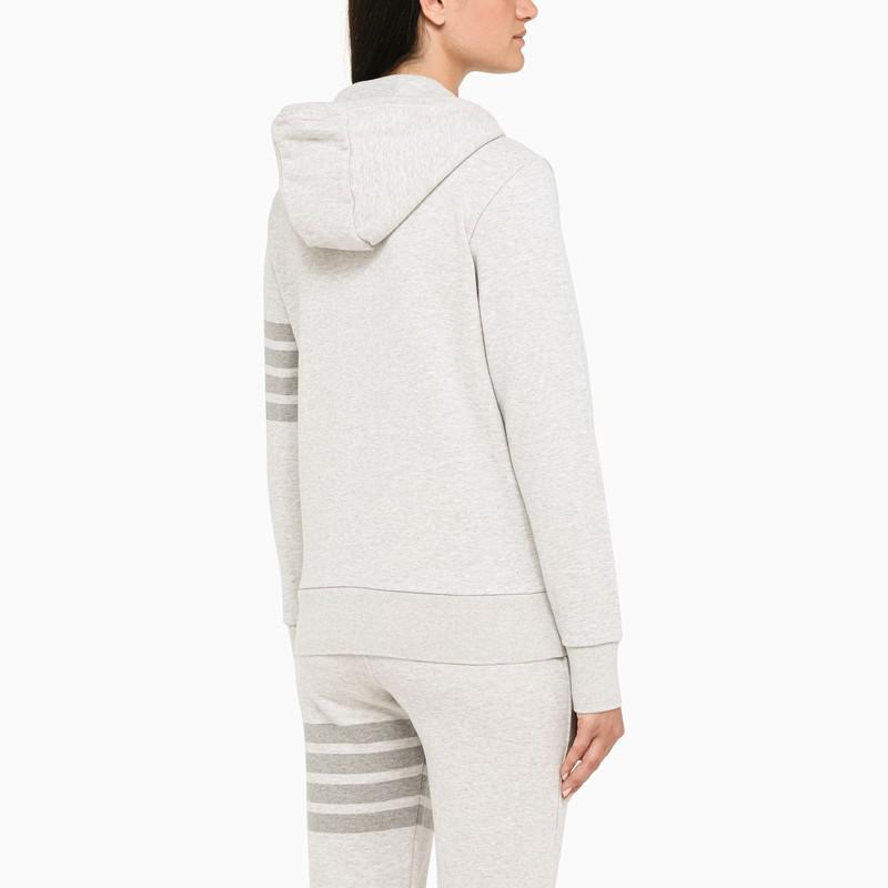 Light grey 4-Bar zipped hoodie商品第3张图片规格展示