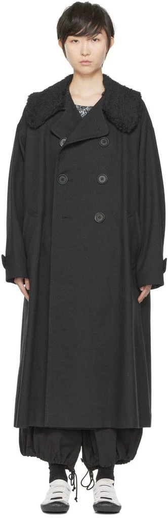 商品Adidas|Black Double-Breasted Coat,价格¥9582,第1张图片