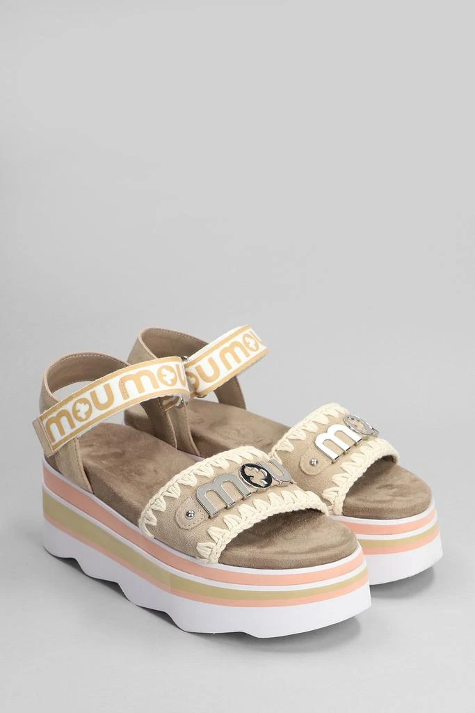 商品Mou|Mou Eva Wedge Wedges In Taupe Suede,价格¥1786,第2张图片详细描述
