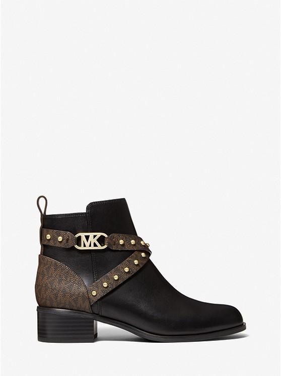 商品Michael Kors|Kincaid Leather and Studded Logo Ankle Boot,价格¥1644,第4张图片详细描述
