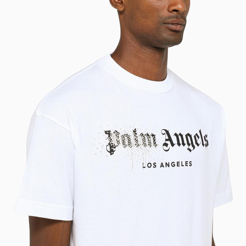 商品Palm Angels|White t-shirt with contrasting logo,价格¥1988,第6张图片详细描述