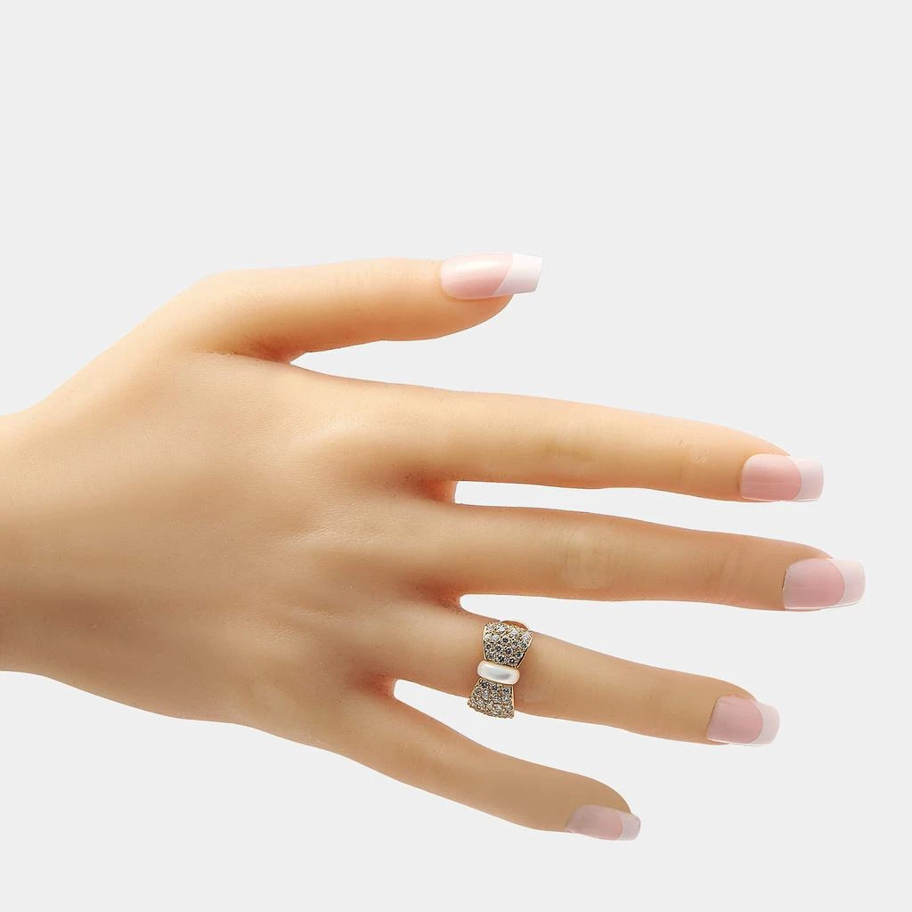 商品[二手商品] Van Cleef & Arpels|Van Cleef  Arpels 18K Yellow Gold 0.75ct Diamond and Mother of Pearl Bow Ring,价格¥37788,第4张图片详细描述