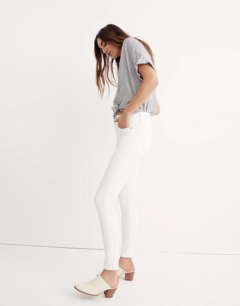 商品Madewell|9" 英寸高腰纯白牛仔裤,价格¥374,第4张图片详细描述