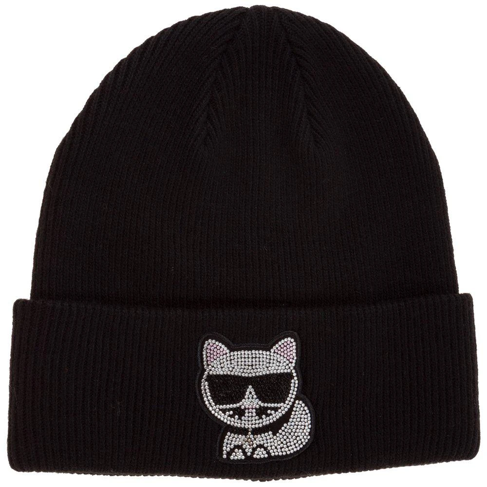 商品Karl Lagerfeld Paris|Karl Lagerfeld K/Ikonik Embellished Choupette Beanie,价格¥612,第1张图片