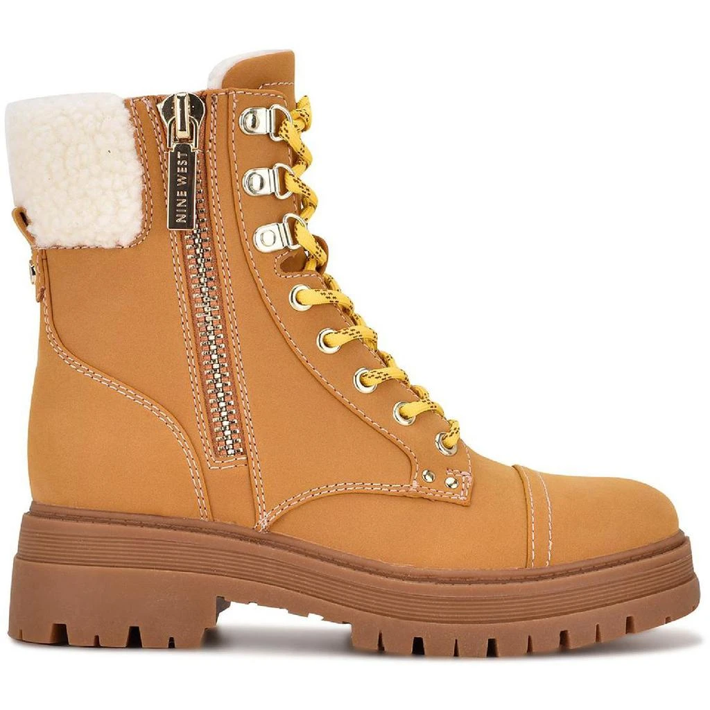 商品Nine West|Nine West Womens Pike Faux Suede Lugged Sole Combat & Lace-up Boots,价格¥176,第2张图片详细描述