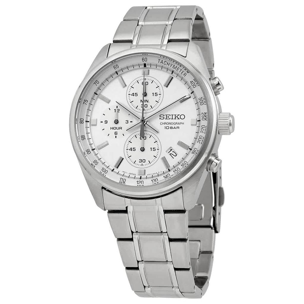 Seiko Chronograph Quartz Silver Dial Mens Watch SSB375商品第1张图片规格展示