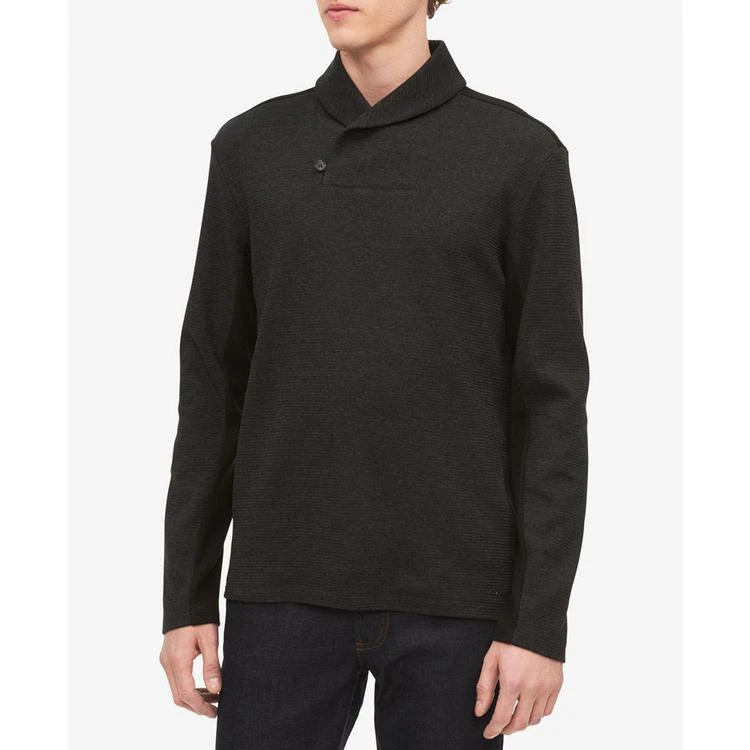 商品Calvin Klein|Men's Shawl Neck Jacquard Sweater,价格¥159,第1张图片