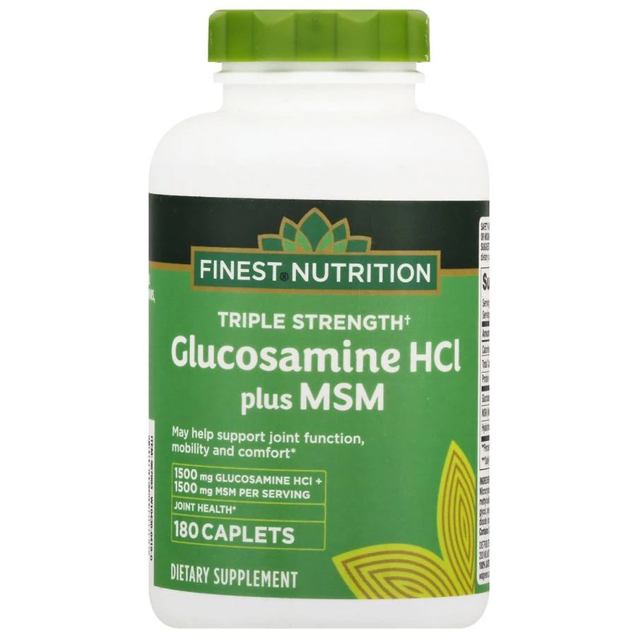 商品Finest Nutrition|Triple Strength Glucosamine HCl plus MSM Caplets,价格¥266,第1张图片
