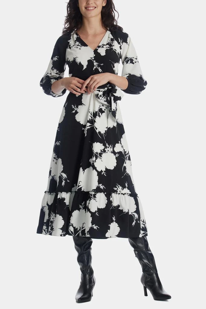 商品Karl Lagerfeld Paris|Floral Printed Silky Crepe Midi Dress,价格¥599,第5张图片详细描述