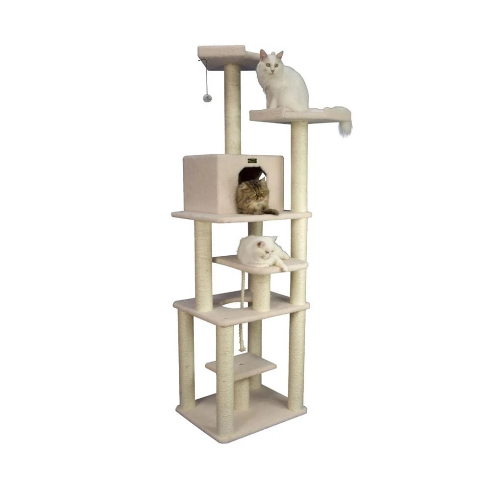 商品Macy's|Real Wood Cat Tree, 6 Levels With Playhouse & Rope Swing,价格¥2478,第1张图片