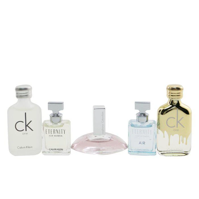 商品Calvin Klein|Calvin Klein 豪华旅行香水套装：唯一 10ml+唯一黄金限量 10ml+永恒女士 5ml+永恒旋律女士 5ml+诱惑女士 4ml 5pcs,价格¥448,第1张图片
