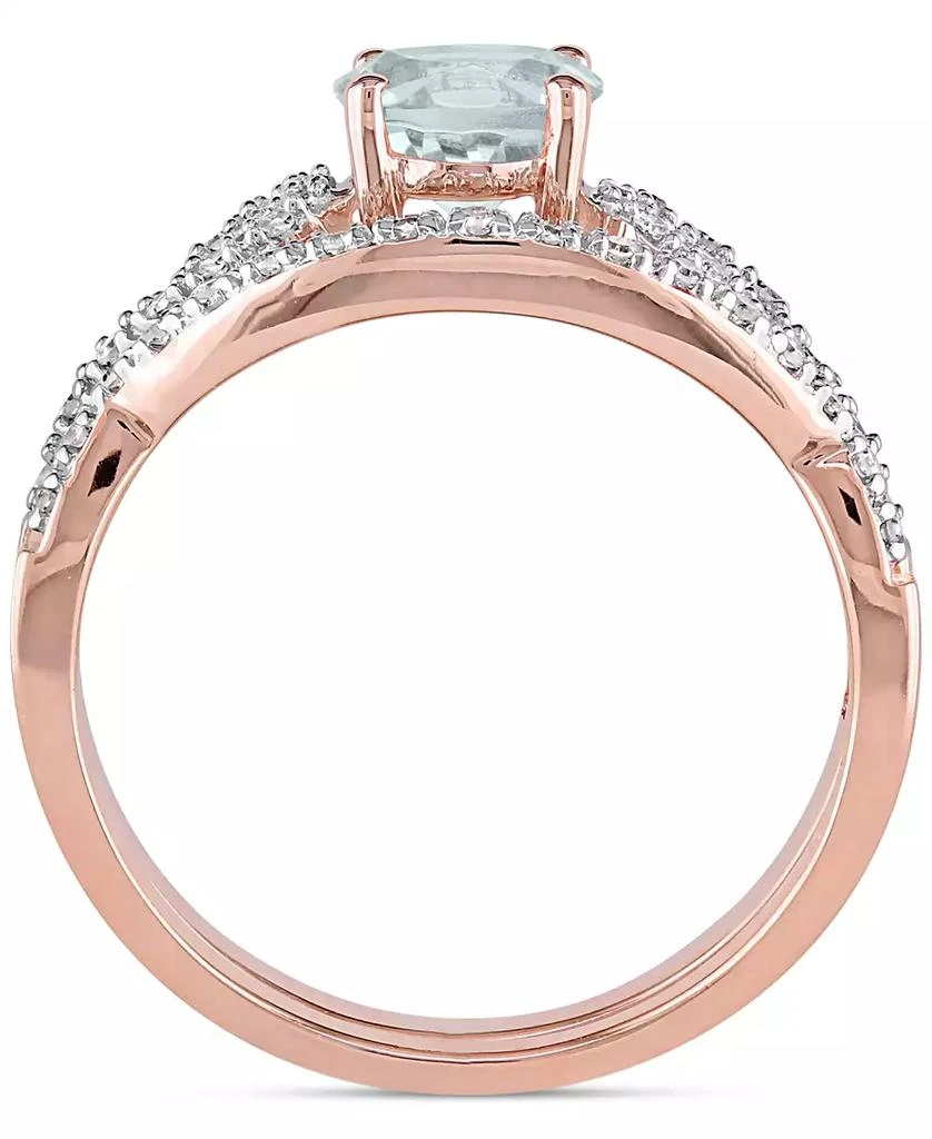 商品Macy's|Aquamarine (5/8 ct. t.w.) & Diamond (1/6 ct. t.w.) Infinity Bridal Set in 10k Rose Gold,价格¥5889,第3张图片详细描述