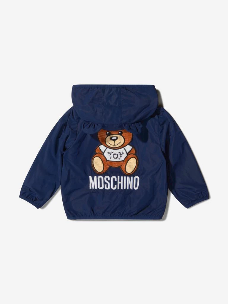 商品Moschino|Moschino Navy Baby Unisex Teddy Toy Hooded Jacket With Ears,价格¥1373,第4张图片详细描述