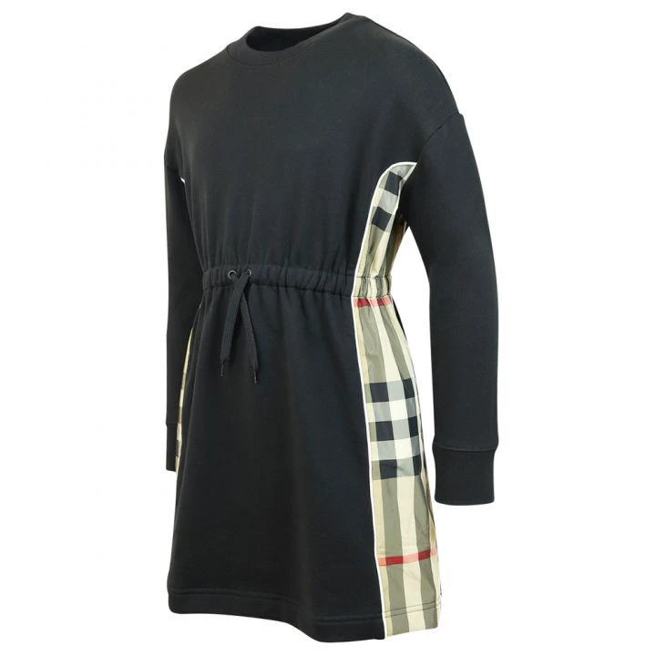 商品Burberry|Black Long Sleeve Check Patch Milly Dress,价格¥1834,第3张图片详细描述