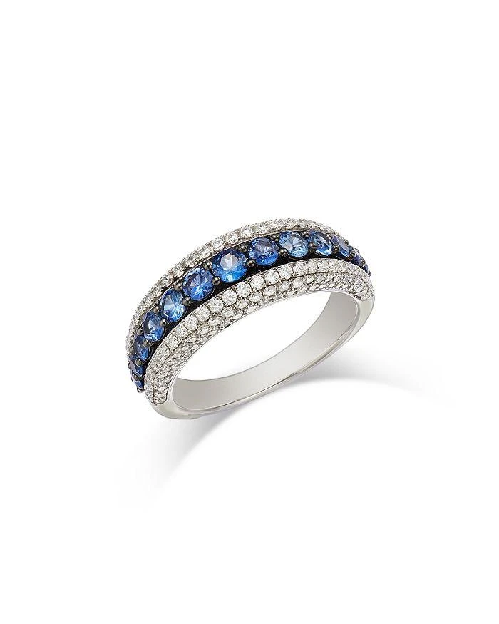 商品Bloomingdale's Fine Collection|Sapphire & Diamond Multi Row Ring in 14K White Gold,价格¥31764,第1张图片详细描述