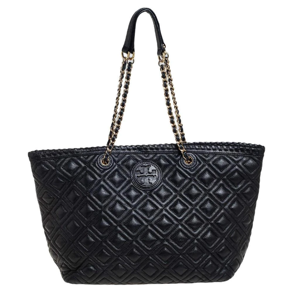 商品[二手商品] Tory Burch|Tory Burch Black Quilted Leather Marion Tote,价格¥968,第1张图片