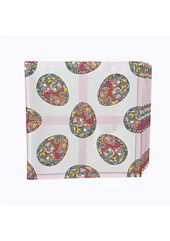 商品Fabric Textile Products, Inc.|Textile Products Inc. Napkin Set 100 Polyester Set Of 4 18X18 Mosaic Easter Eggs,价格¥225,第1张图片