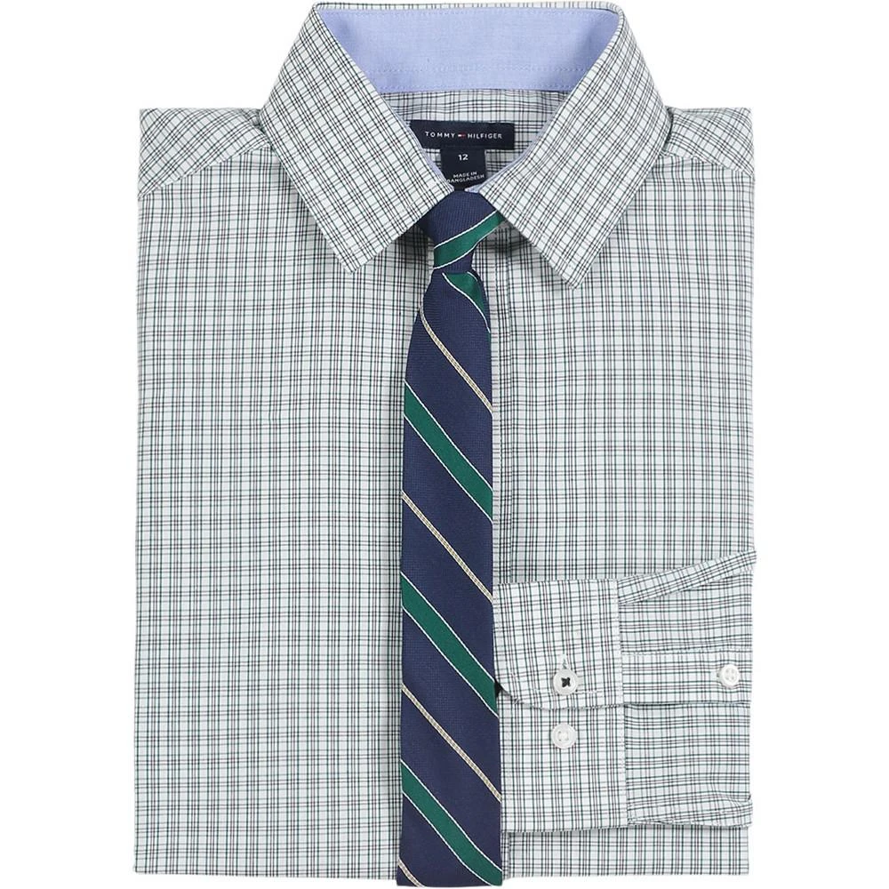 商品Tommy Hilfiger|Big Boys Long Sleeve Stretch Spring Plaid Shirt with Tie,价格¥133,第2张图片详细描述