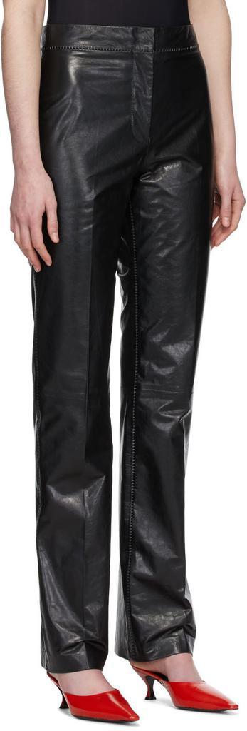 商品Acne Studios|Black Pressed Leather Trousers,价格¥12058,第4张图片详细描述