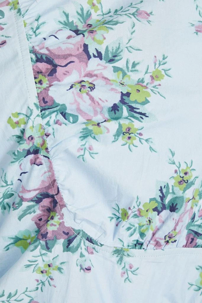 商品Ganni|Gathered floral-print organic cotton-poplin top,价格¥783,第2张图片详细描述