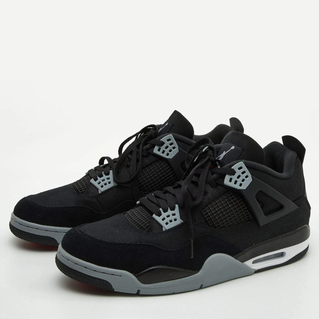 商品Jordan|Air Jordans Black Canvas and Suede Jordan 4 Retro Sneakers Size 50.5,价格¥3172,第2张图片详细描述
