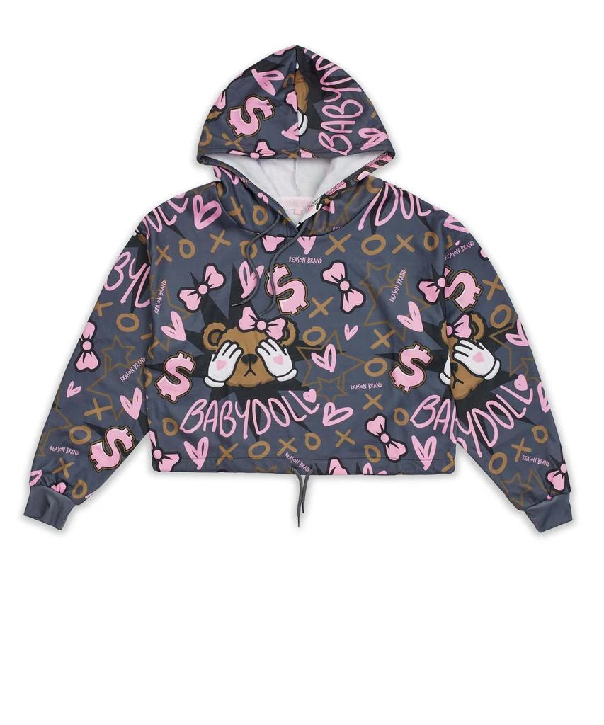 商品Reason Clothing|Womens Babydoll Crop Hoodie,价格¥97,第5张图片详细描述
