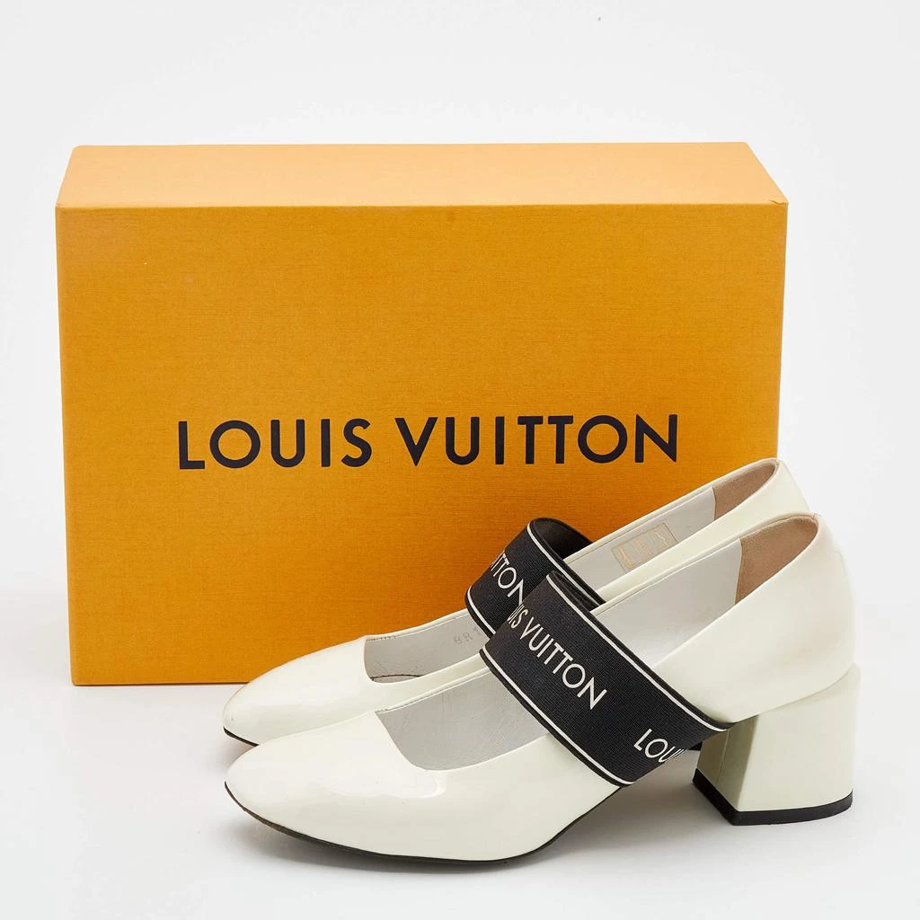 Louis Vuitton White Patent Leather Block Heel Pumps Size 36.5 商品